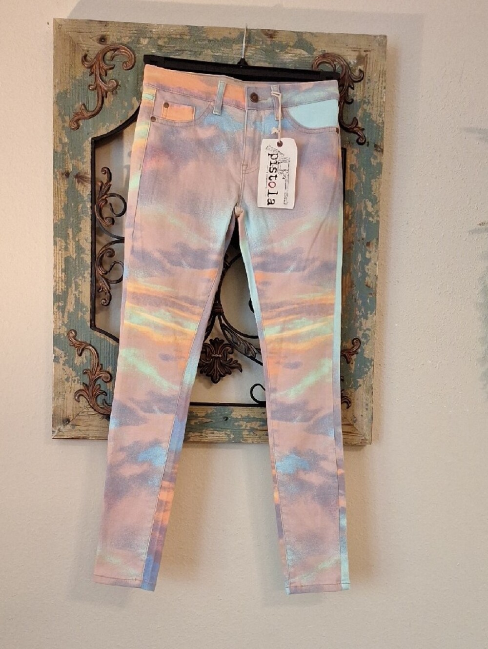 pistola Pastel Tie-Dye Skinny Jeans in Mint, Pink & Lavender Hues. NWT Size 27